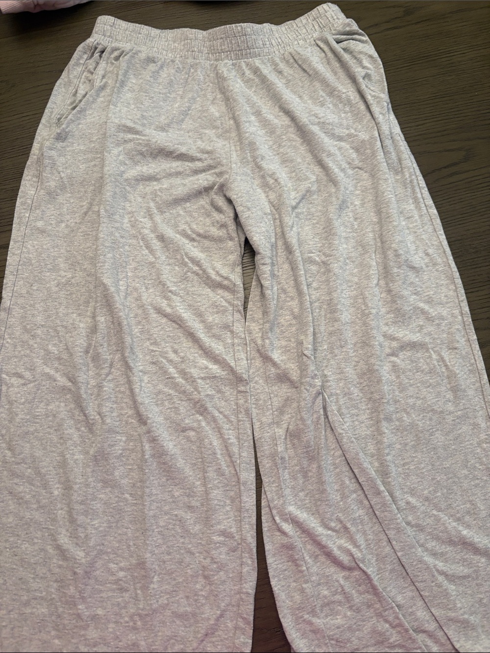 Woman Light Gray Lounge Pants - Comfortable Elastic Waist